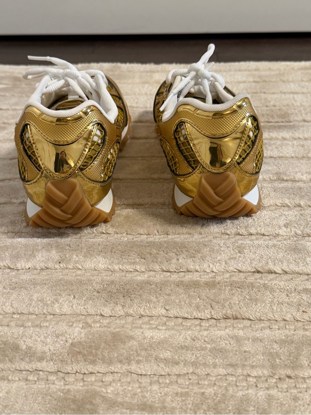 Bottega Veneta Metallic Gold Women's Orbit Sneakers - Picture 4 of 7
